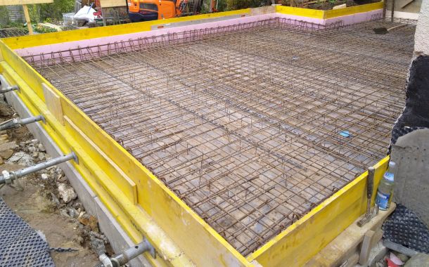 Fundament im Rohbau